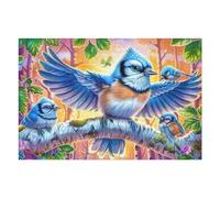 Blue Jay Flying Sky Rompicapo 1000 Pezzi Per Nonni E Nipoti Cartone Rigido Esercizio Mentale Per Serate in Famiglia Da Passatempo Con Poster Incluso 1000 PCS