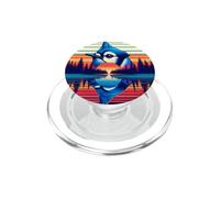 Blue Jay Uccello Tramonto Stile Retrò Safari Vintage 70s PopSockets PopGrip per MagSafe