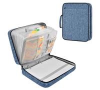 Blue Jeans, cartella espandibile con 7 tasche, formato A4, con chiusura a cerniera, per documenti e documenti