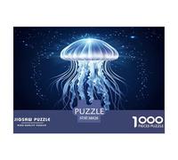 Blue Jellyfish1000 Pezzi PuzzleOcean Animals Divertimento Per Adulti Per Adulti Intrattenimento Creativo38x26cm/1000pcs