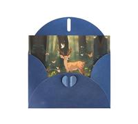 Blue JKIEGOQ Bambi Prints, biglietto di auguri 10,2 x 15,2 cm, per Natale, San Valentino, matrimonio, inviti per feste