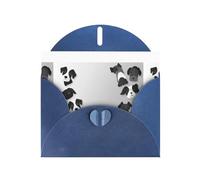 Blue JKIEGOQ - Biglietto di auguri con stampa di un piccolo cane nero su carta bianca, 10,2 x 15,2 cm, per Natale, San Valentino, matrimonio, inviti per feste