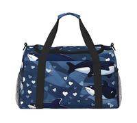 Blue Killer Whale - Borsa da viaggio a mano, design alla moda, grande capacità di archiviazione, adatta per viaggi di lavoro e brevi viaggi, colore nero, taglia unica