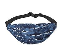 Blue Killer Whale - Marsupio a tracolla grande, alla moda, da viaggio, casual, per ragazzi, adatto per sport, corsa, ciclismo, viaggi, pesca