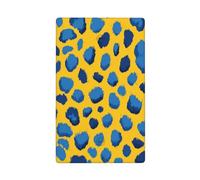 Blue Leopard Print On Yellow Single Toggle Blank Wall Plate Light Switch Cover Decorativo 1 Gang per Cucina Camera Bagno Dimensioni 11,4 x 7 cm