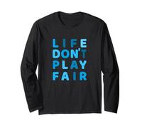 Blue Life Don't Play Fair Blue Graphic Maglia a Manica