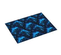 Blue Lightning Wolf - Tappetino scolapiatti con stampa fiamma, super assorbente, in microfibra, per bancone della cucina, 45,7 x 61 cm, facile da pulire, decorazione per la casa