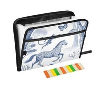 Blue Lion Animal Organizer espandibile cartella 13 tasche formato A4 lettera con chiusura a cerniera per cartelle espandibili