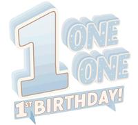 Blue Little Mister One-derful - Kit di decorazione per la tavola, 5,8 x 26,7 cm (1 set), ideale come decorazione per la prima festa di compleanno