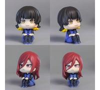 BLUE LOCK Chibi Figure Merchandise Anime, Isagi Yoichi, Bachira Meguru, Nagi Seishiro, Chigiri Hyoma Modellino di Personaggio Cartone Animato, Collezionabile Co-Branded Commemorativo Ornamento da Scri