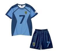 Blue Lock - Set composto da maglietta e pantaloncini a maniche corte dell'anime Isagi Yoichi Hyouma Chigiri, 2 pezzi, da uomo, N. 7., L