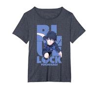 Blue Lock Yoichi Isagi Running Through Big Chest Portrait Maglietta, Donna Plus-Size, Pervinca, 4X