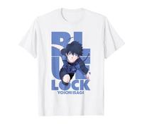 Blue Lock Yoichi Isagi Running Through Big Chest Portrait Maglietta, Uomo, Bianco, 4XL