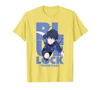 Blue Lock Yoichi Isagi Running Through Big Chest Portrait Maglietta, Uomo, Limone, 3XL