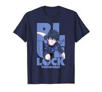 Blue Lock Yoichi Isagi Running Through Big Chest Portrait Maglietta, Uomo, Navy, 4XL