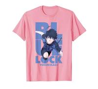 Blue Lock Yoichi Isagi Running Through Big Chest Portrait Maglietta, Uomo, Rosa, 3XL
