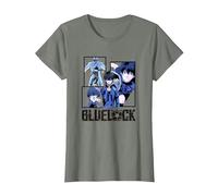 Blue Lock Yoichi Isagi The Mind On The Game Big Split Logo Maglietta, Donna, Verde Militare mélange, XL