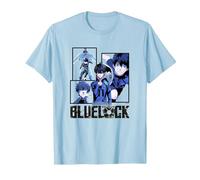 Blue Lock Yoichi Isagi The Mind On The Game Big Split Logo Maglietta, Uomo, Celeste, 3XL