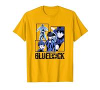 Blue Lock Yoichi Isagi The Mind On The Game Big Split Logo Maglietta, Uomo, Oro Brillante, XL