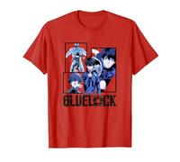 Blue Lock Yoichi Isagi The Mind On The Game Big Split Logo Maglietta, Uomo, Rosso, 3XL