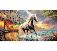 Blue-maned-horse-galloping-through-stormy-sky Puzzle per adulti 1000 pezzi Gioco stimolante Giochi educativi Bellissimo puzzle decorativo per decorazione murale e regali 38x52/1000 pezzi