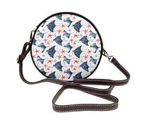 Blue Manta Ray - Borsa a tracolla da donna, con stampa di stelle marine, da viaggio, piccole borse in pelle da donna