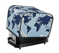 Blue Map Of The World 4 fette di copertura trapuntata per tostapane copertura per piccoli elettrodomestici con manico per decorare la casa tavolo cucina