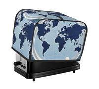 Blue Map Of The World - Copertura trapuntata per tostapane a 2 fette, per piccoli elettrodomestici, con manico, decorazione per casa, tavolo, cucina