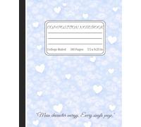 Blue Marble Heart Composition Notebook College Ruled: Soft Pastel Blue with White Hearts Journal for Girls, Teens & Women | 7.5x9.25, 110 Pages: ... & Creative Writing | Coquette Aesthetic Gift
