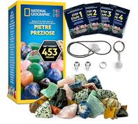 Blue Marble Kit di Ricarica per Lucidatrice National Geographic - 453 g di Gemme e Minerali Grezzi tra Cui Ametista e Quarzo - Grit per Lucidatura e Accessori per Gioielli