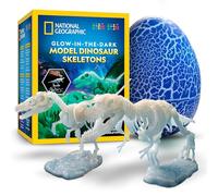 Blue Marble NATIONAL GEOGRAPHIC Kit Modelli Scheletri di Dinosauri Fosforescenti - Costruisci T. rex e Velociraptor, Ossa a Incastro, Attività Educativa per Bambini