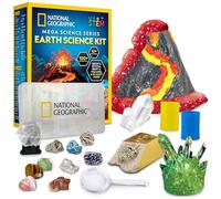 Blue Marble National Geographic Serie Mega Science - Earth Science Kit con Oltre 100 esperimenti per Bambini, Vulcano, Crescita di Cristalli, Collezione di Rocce, Giocattolo educativo STEM