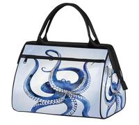 Blue Marine Kraken - Borsa da palestra da spiaggia con polpo per uomo e donna, da viaggio, sport, impermeabile, per fine settimana, per la notte, leggera