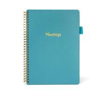 (Blue) Meeting Notes Notebook Meeting Book for Note Taking With Action Items for Work