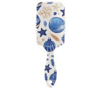 Blue Merry Christmas Bell Starfish antistatico spazzola per capelli asciutti Progettato massaggio del cuoio capelluto per tutti i tipi di capelli con manico ergonomico cepillo para peinar