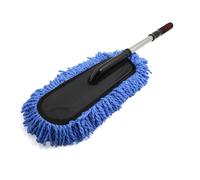 Blue Microfiber Telescoping Flat Brush Duster Wax Mop Car Cleaning Washing Tools
