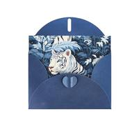Blue MJHKXLJ - Biglietto di auguri con stampa di tigre bianca come la neve, busta inclusa, perfetto per Natale, compleanni, San Valentino, matrimoni e molto altro ancora
