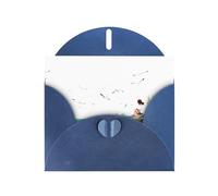 Blue MJHKXLJ - Biglietto di auguri con stampa perlata per bambina che guarda gabbiani sulla scogliera, busta inclusa, perfetto per Natale, compleanni, San Valentino, matrimoni e molto altro ancora