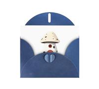 Blue MJHKXLJ - Biglietto di auguri perlato con stampa a forma di casetta di funghi, busta inclusa, perfetto per Natale, compleanni, San Valentino, matrimoni e molto altro ancora