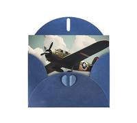 Blue MJHKXLJ - Biglietto di auguri perlato con stampa di aeroplani della Seconda Guerra Mondiale, busta inclusa, perfetto per Natale, compleanni, San Valentino, matrimoni e molto altro ancora