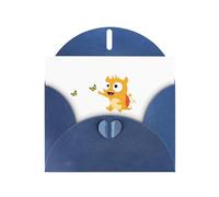 Blue MJHKXLJ - Biglietto di auguri perlato con stampa di piccoli mostri che catturano farfalle, busta inclusa, perfetto per Natale, compleanni, San Valentino, matrimoni e molto altro ancora
