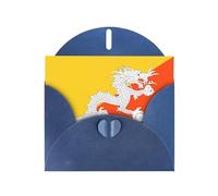 Blue MJHKXLJ Flag of the Kingdom of Bhutan Prints, biglietto di auguri perlato con busta inclusa, perfetto per Natale, compleanni, San Valentino, matrimoni e molto altro ancora