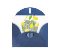 Blue MJHKXLJ Lemons falling from the net bag Stampa perlato biglietto di auguri - Busta inclusa - Perfetto per Natale, compleanni, San Valentino, matrimoni e molto altro ancora