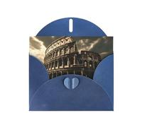 Blue MJHKXLJ Remains of the Roman Colosseum Prints, biglietto di auguri perlato - busta inclusa, perfetto per Natale, compleanni, San Valentino, matrimoni e molto altro ancora