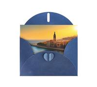 Blue MJHKXLJ Sunset in Barcelona Prints, biglietto di auguri perlato con busta inclusa, perfetto per Natale, compleanni, San Valentino, matrimoni e molto altro ancora