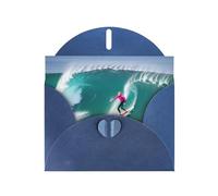 Blue MJHKXLJ Surfer People Prints, biglietto di auguri perlato - busta inclusa, perfetto per Natale, compleanni, San Valentino, matrimoni e molto altro ancora