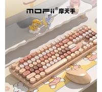 (Blue) Mofii Wireless Keyboard and Mouse Combo, Cute Aesthetic Office Computer Keyboard Mouse Set, Silent Portable