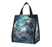 Blue Moon - Borsa termica per il pranzo, per donne e uomini, riutilizzabile, grande borsa termica a tenuta stagna, pieghevole, portatile, per lavoro, campeggio, picnic