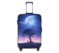 Blue Moon Tree - Copribagagli da viaggio, elastico, per valigie, 45-81 cm, Nero , M