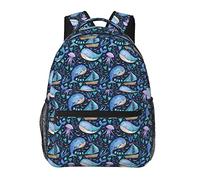 Blue Moon - Zaini per computer portatili, regali di viaggio, lavoro, libri leggeri per uomini e donne, Balena, One Size, Zaino daypack